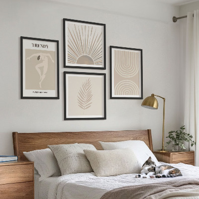 Zarámovaný set obrazov Pastelové boho abstraktné plagáty