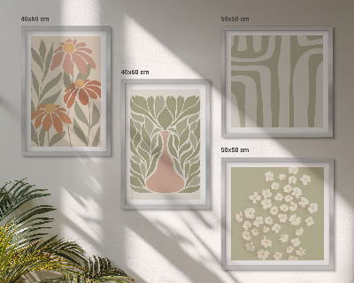 Dekoratívna sada obrazov Kvetinový minimalistický boho štýl