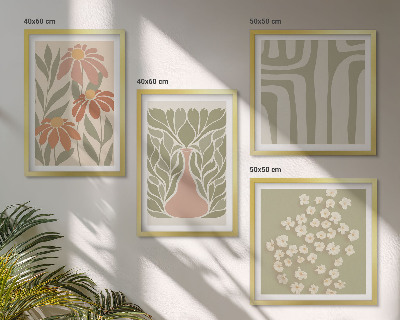 Dekoratívna sada obrazov Kvetinový minimalistický boho štýl