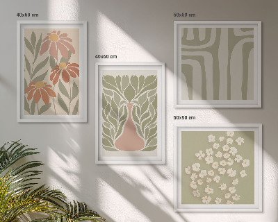 Dekoratívna sada obrazov Kvetinový minimalistický boho štýl