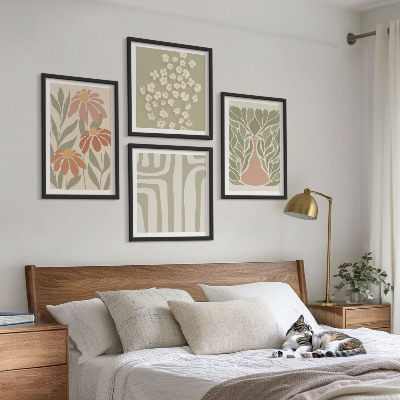Dekoratívna sada obrazov Kvetinový minimalistický boho štýl
