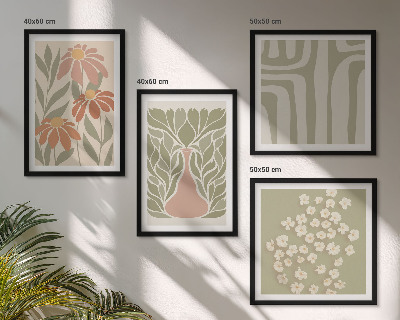 Dekoratívna sada obrazov Kvetinový minimalistický boho štýl