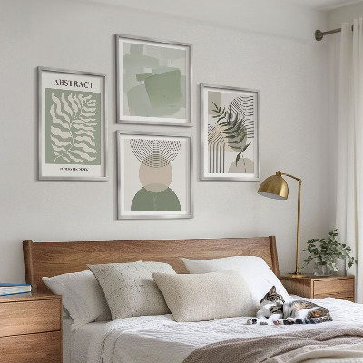 Zarámovaný set obrazov Botanické boho abstrakcie