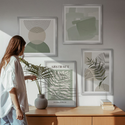 Zarámovaný set obrazov Botanické boho abstrakcie
