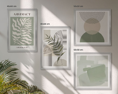 Zarámovaný set obrazov Botanické boho abstrakcie