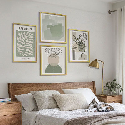 Zarámovaný set obrazov Botanické boho abstrakcie