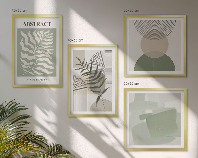Zarámovaný set obrazov Botanické boho abstrakcie