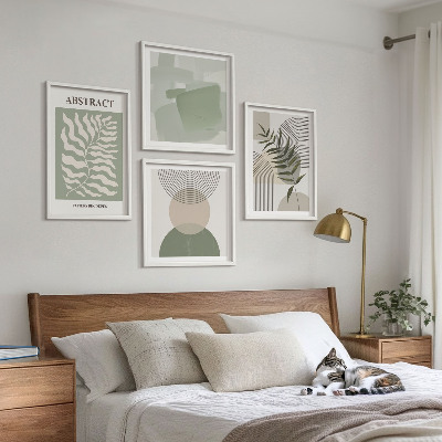 Zarámovaný set obrazov Botanické boho abstrakcie