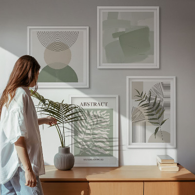 Zarámovaný set obrazov Botanické boho abstrakcie