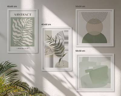 Zarámovaný set obrazov Botanické boho abstrakcie