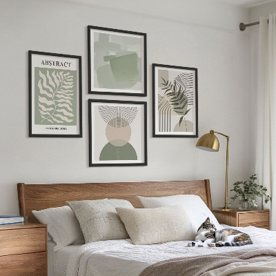 Zarámovaný set obrazov Botanické boho abstrakcie