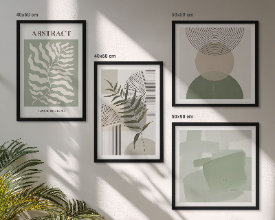 Zarámovaný set obrazov Botanické boho abstrakcie