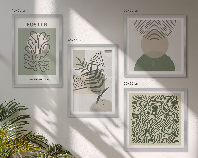Dekoratívna sada obrazov Geometrické botanické vzory