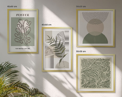 Dekoratívna sada obrazov Geometrické botanické vzory