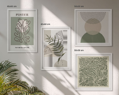 Dekoratívna sada obrazov Geometrické botanické vzory
