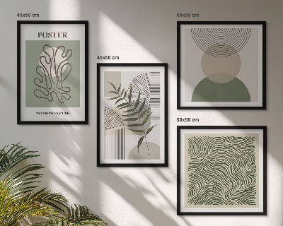 Dekoratívna sada obrazov Geometrické botanické vzory
