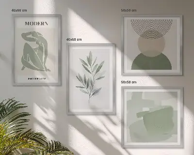 Štýlová abstraktná grafika rastlín zarámovaný set obrazov