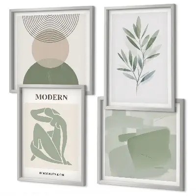 Štýlová abstraktná grafika rastlín zarámovaný set obrazov