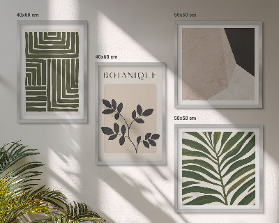 Zarámovaný set obrazov Botanické boho kompozície