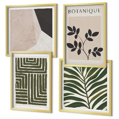 Zarámovaný set obrazov Botanické boho kompozície