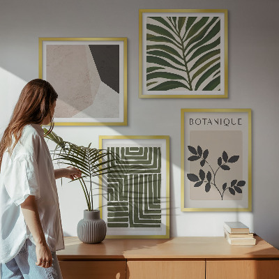 Zarámovaný set obrazov Botanické boho kompozície