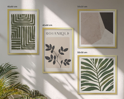 Zarámovaný set obrazov Botanické boho kompozície