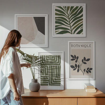 Zarámovaný set obrazov Botanické boho kompozície