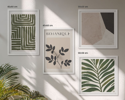 Zarámovaný set obrazov Botanické boho kompozície