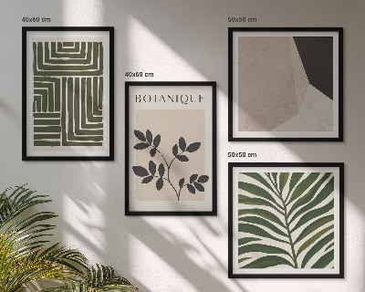 Zarámovaný set obrazov Botanické boho kompozície