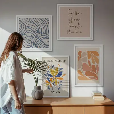 Moderné abstraktné kvety zarámovaný set obrazov