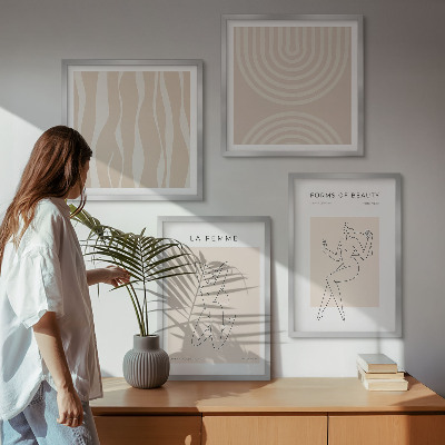 Zarámovaný set obrazov Kolekcia minimalistických foriem