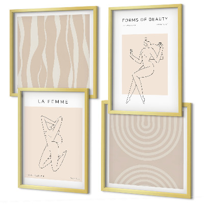 Zarámovaný set obrazov Kolekcia minimalistických foriem