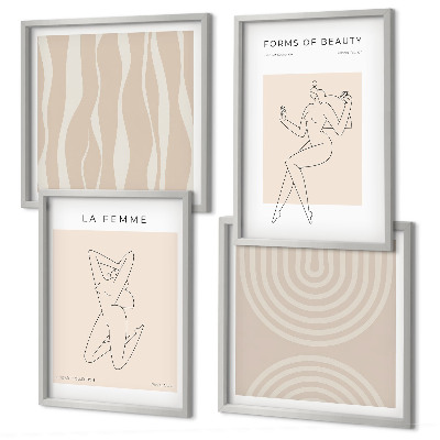 Zarámovaný set obrazov Kolekcia minimalistických foriem