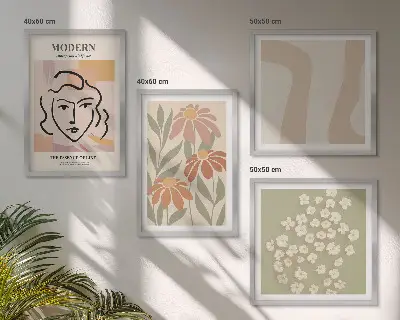 Moderná abstraktná žena zarámovaný set obrazov
