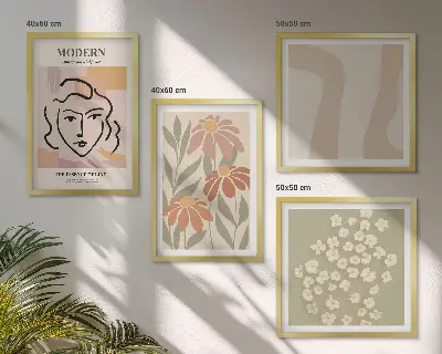 Moderná abstraktná žena zarámovaný set obrazov