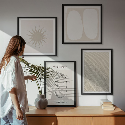 Zarámovaný set obrazov Minimalistické piesočné vlny