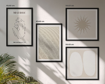 Zarámovaný set obrazov Minimalistické piesočné vlny