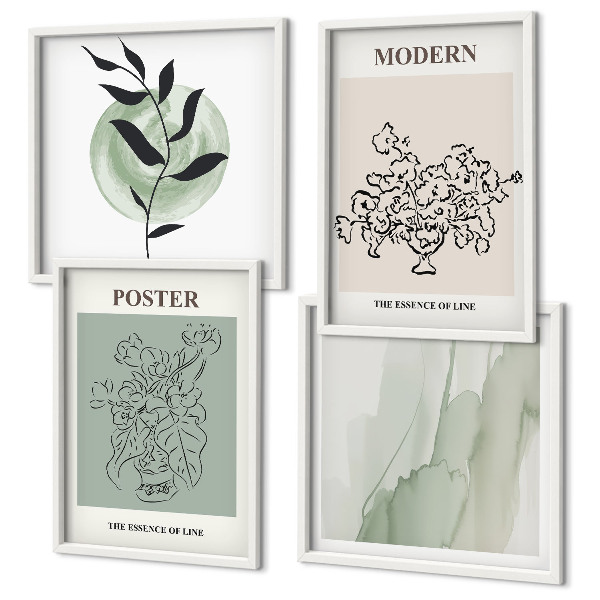 Zarámovaný set obrazov Kvety v modernej váze