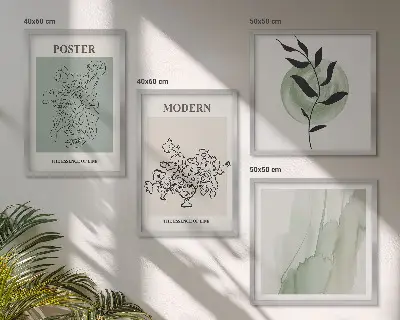 Kvety v modernej váze zarámovaný set obrazov