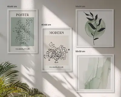 Kvety v modernej váze zarámovaný set obrazov