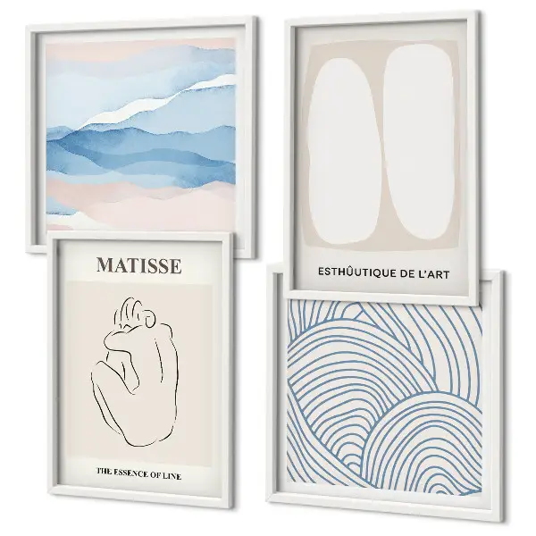 Dekoratívna sada obrazov s motívom abstraktných foriem štýlu Matisse