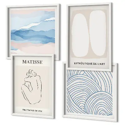 Dekoratívna sada obrazov s motívom abstraktných foriem štýlu Matisse
