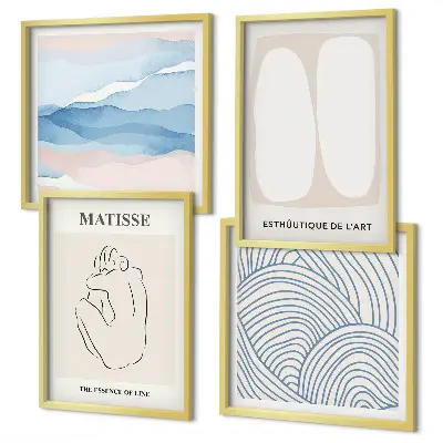Dekoratívna sada obrazov s motívom abstraktných foriem štýlu Matisse
