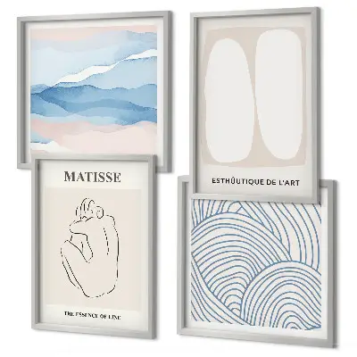 Dekoratívna sada obrazov s motívom abstraktných foriem štýlu Matisse