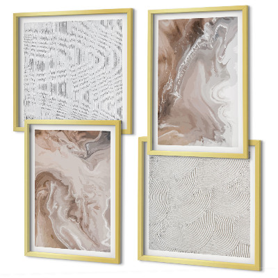 Zarámovaný set obrazov Kamenné abstraktné mramorové vzory