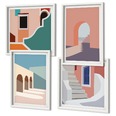 Dekoratívna sada obrazov Pastelová minimalistická grafika