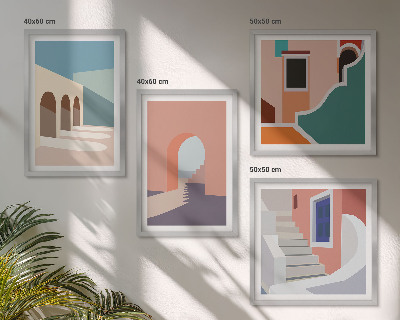 Dekoratívna sada obrazov Pastelová minimalistická grafika