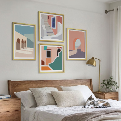 Dekoratívna sada obrazov Pastelová minimalistická grafika
