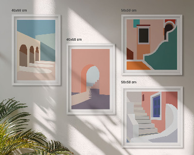Dekoratívna sada obrazov Pastelová minimalistická grafika