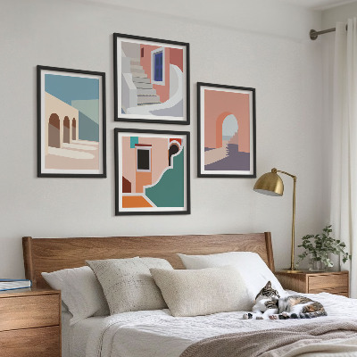 Dekoratívna sada obrazov Pastelová minimalistická grafika